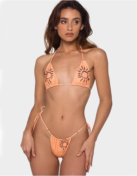 New Sexy Lace-Up Bikini Print Halter Triangle Beach Pool Swimsuit 2 Pieces Set